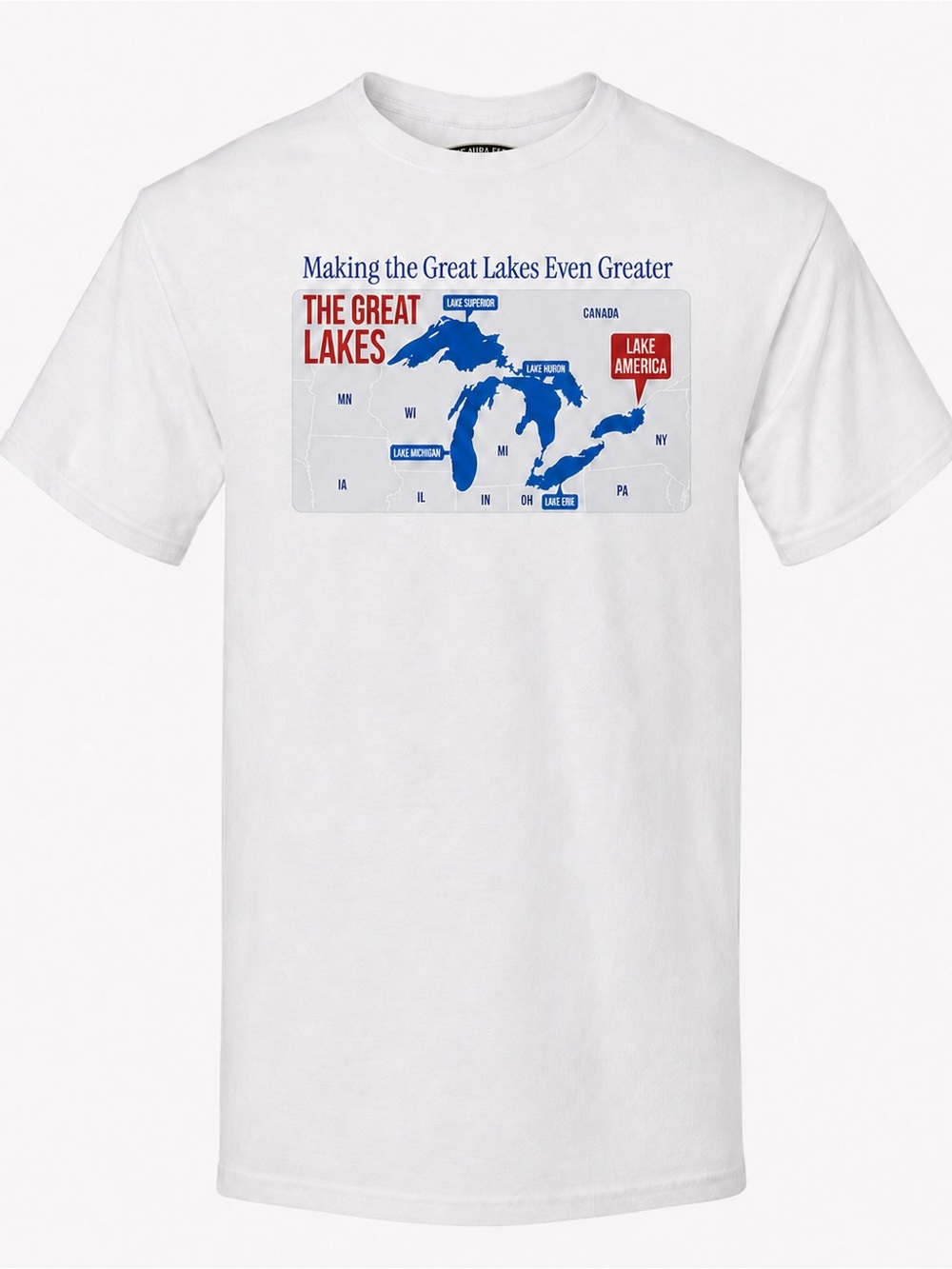 White 'Lake America' Graphic Tee